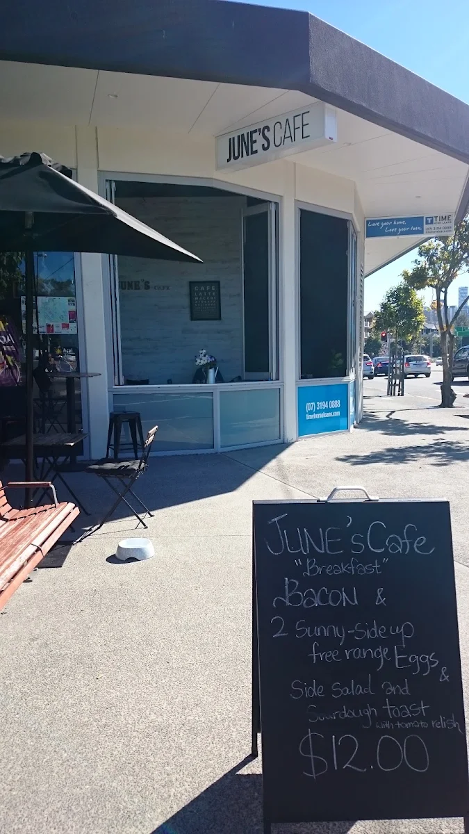 Menu, June's Cafe