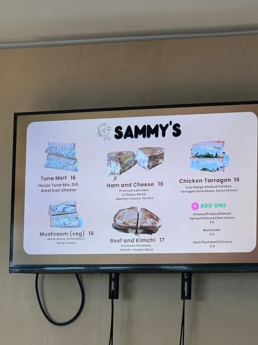 Menu, Sammy's