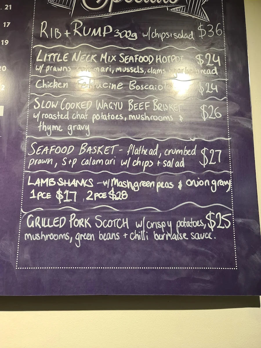 Menu, Crown On McCredie
