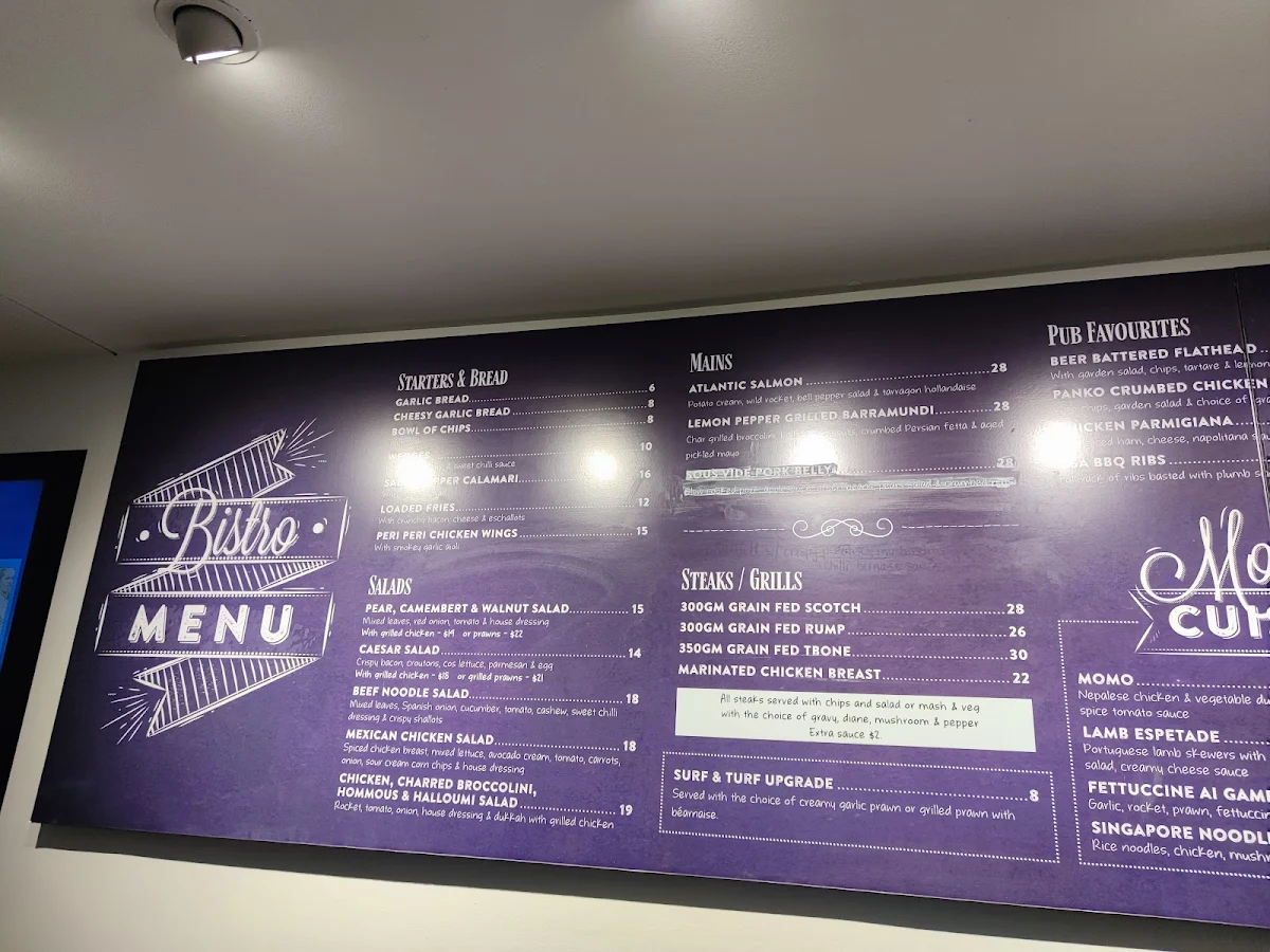 Menu, Crown On McCredie