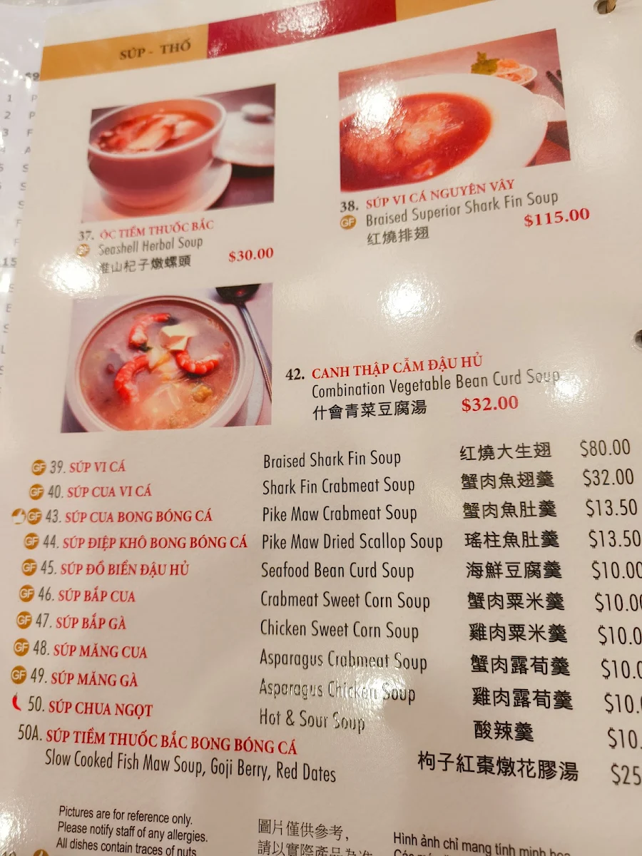 Menu, Barluck Seafood Restaurant