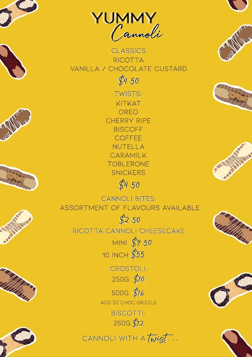 Menu, Yummy Cannoli