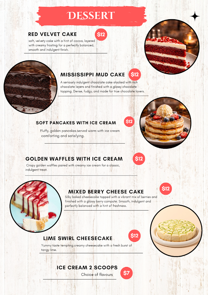 Menu, Darcy's Cafe, Bar & Restaurant