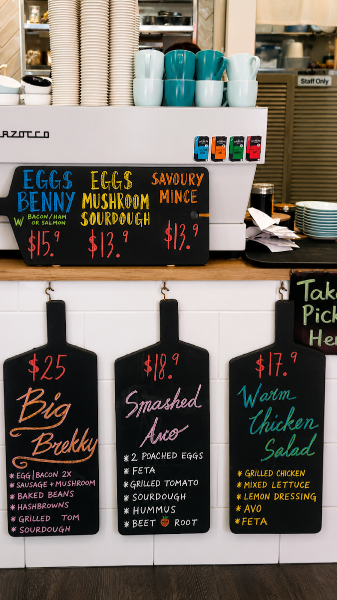 Menu, Urban Village Cafe