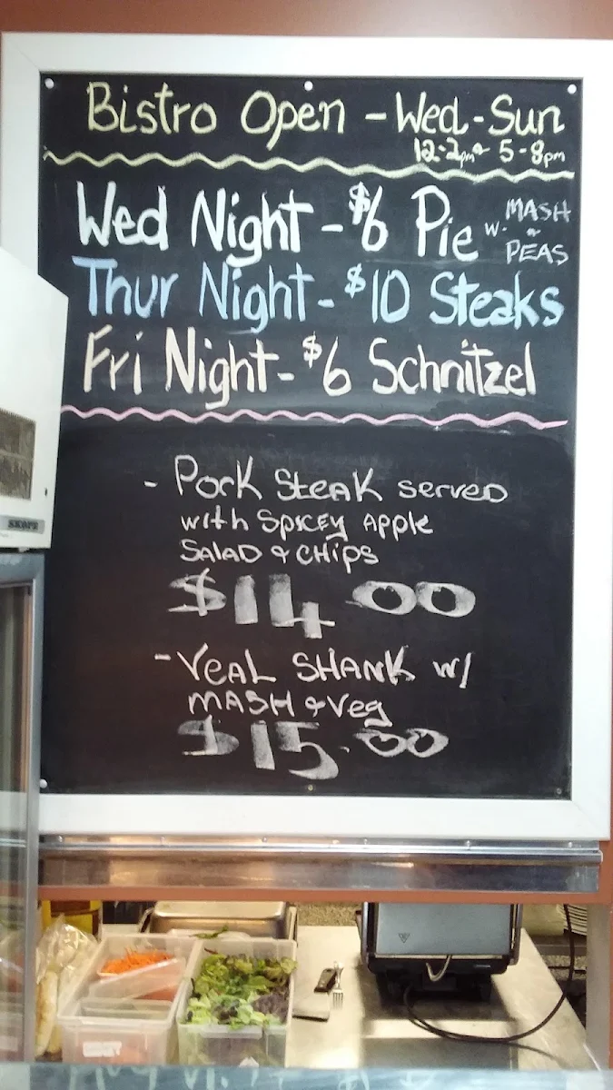 Menu, Birkdale Sports Club
