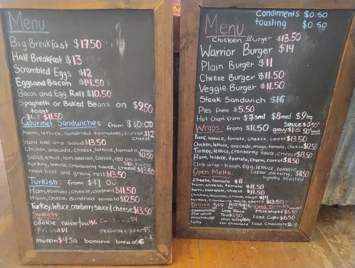 Menu, The Old Road Cafe
