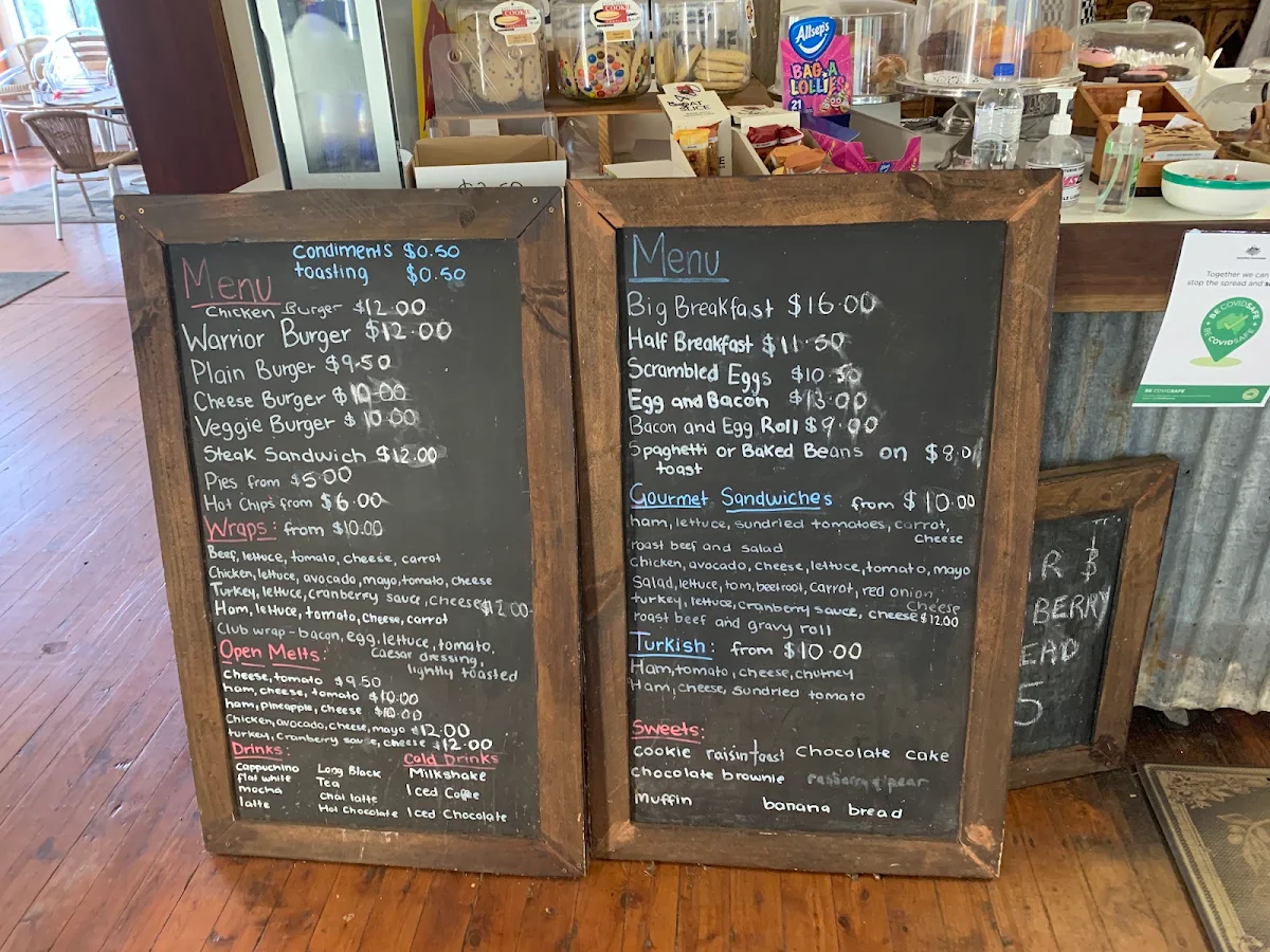 Menu, The Old Road Cafe