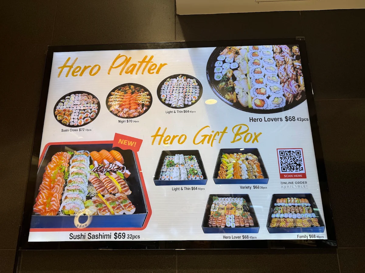 Menu, Hero Sushi