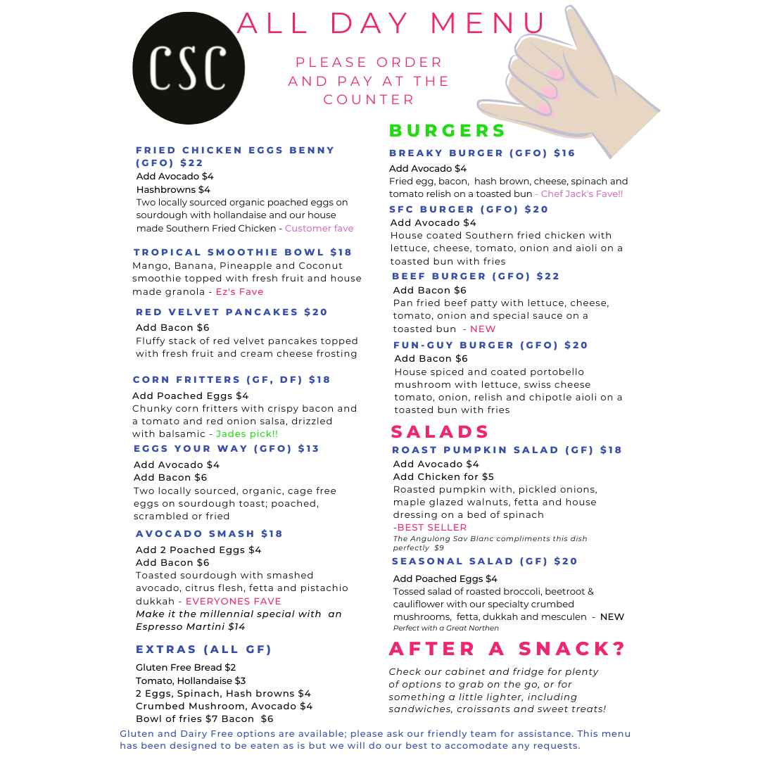 Menu, CSC