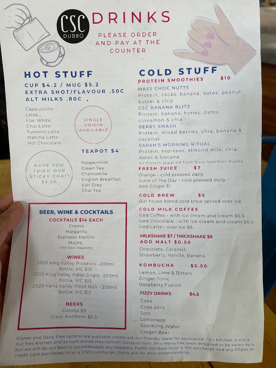 Menu, CSC