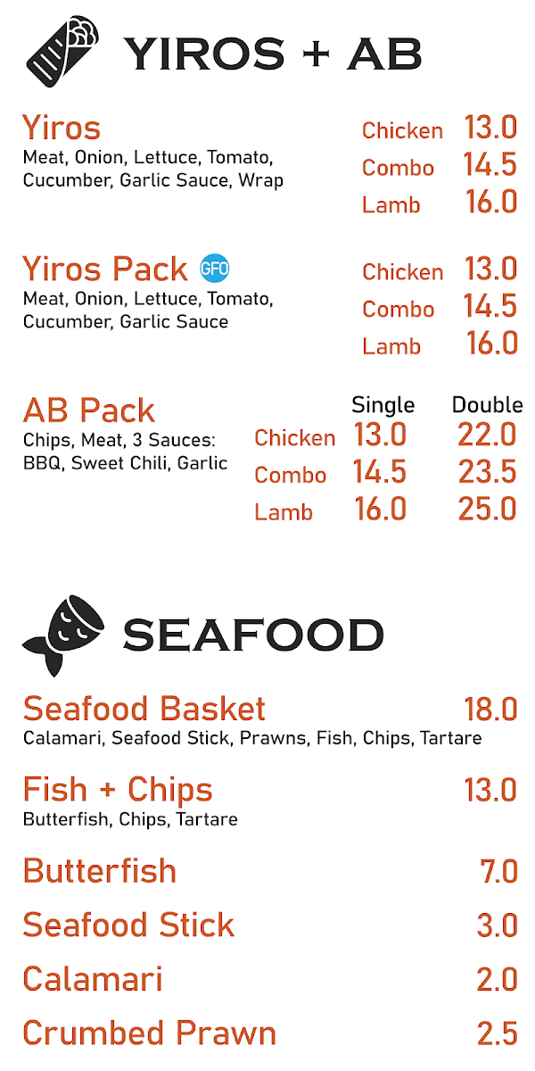 Menu, Kanmantoo General Store