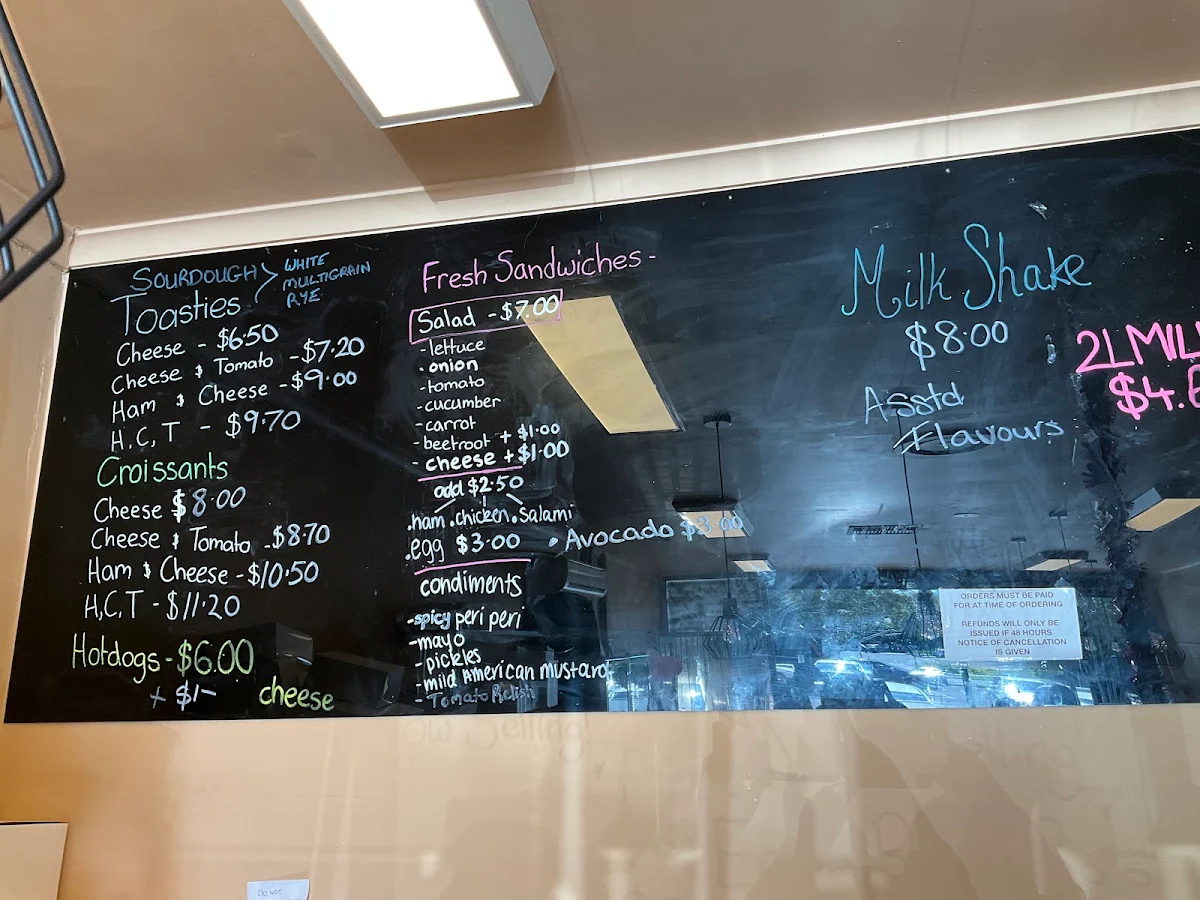 Menu, Burnt Bridge Bakehouse