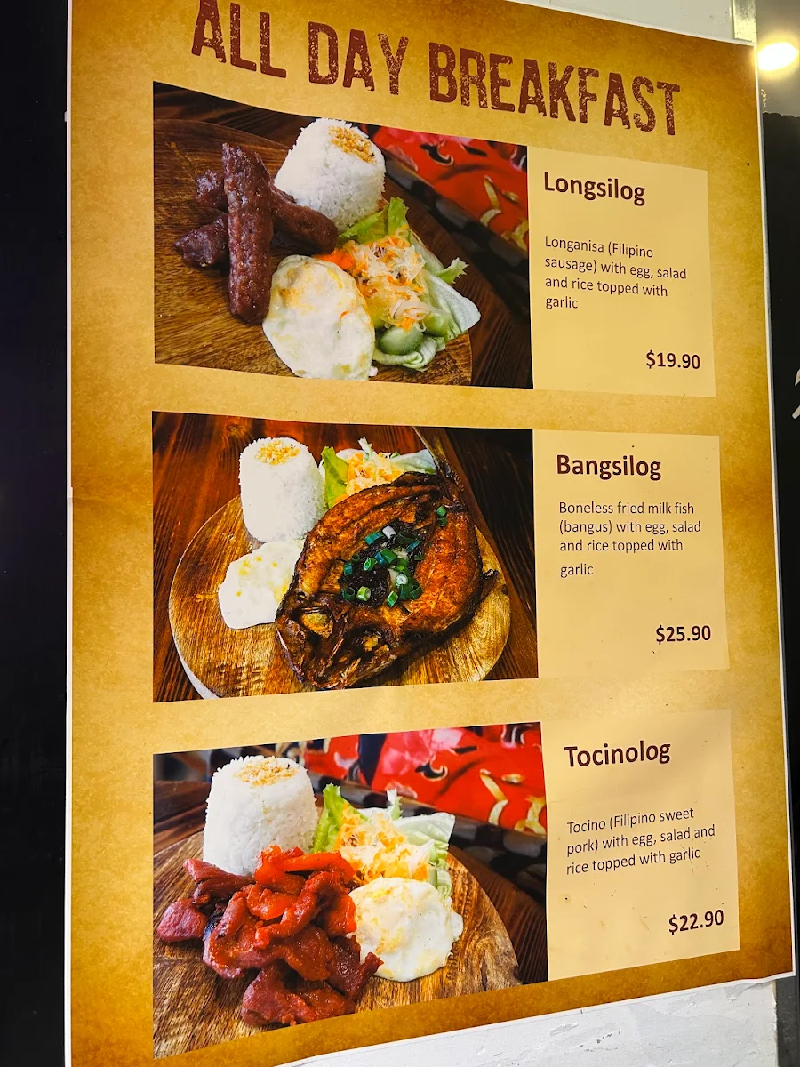 Menu, Mabuhay Grill