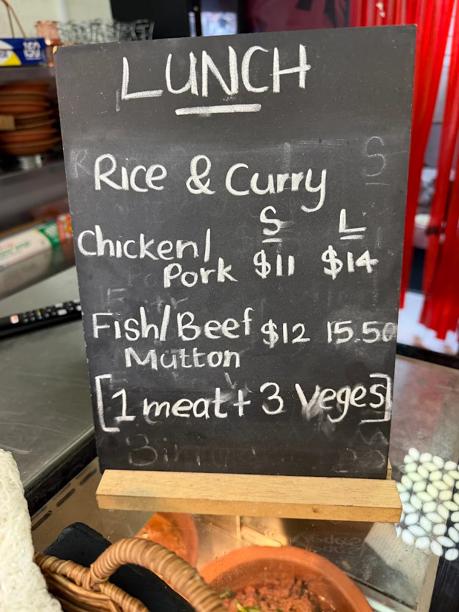 Menu, Spicy Paradise Clayton