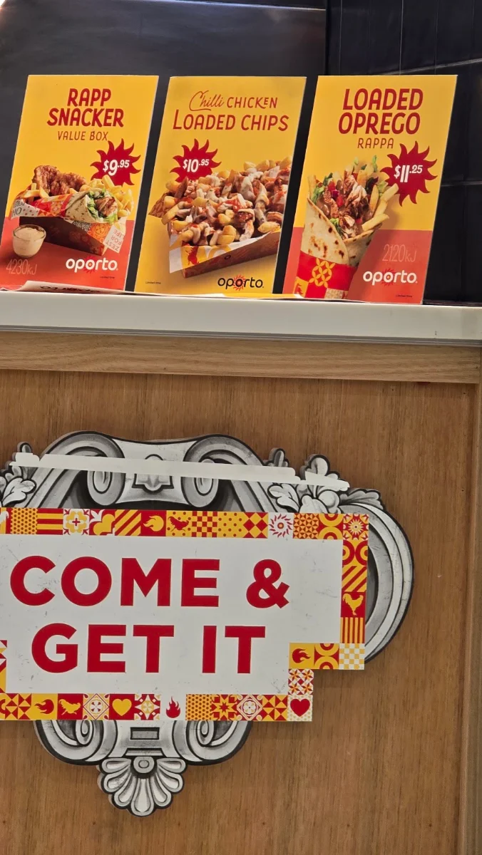 Menu, Oporto City Cross