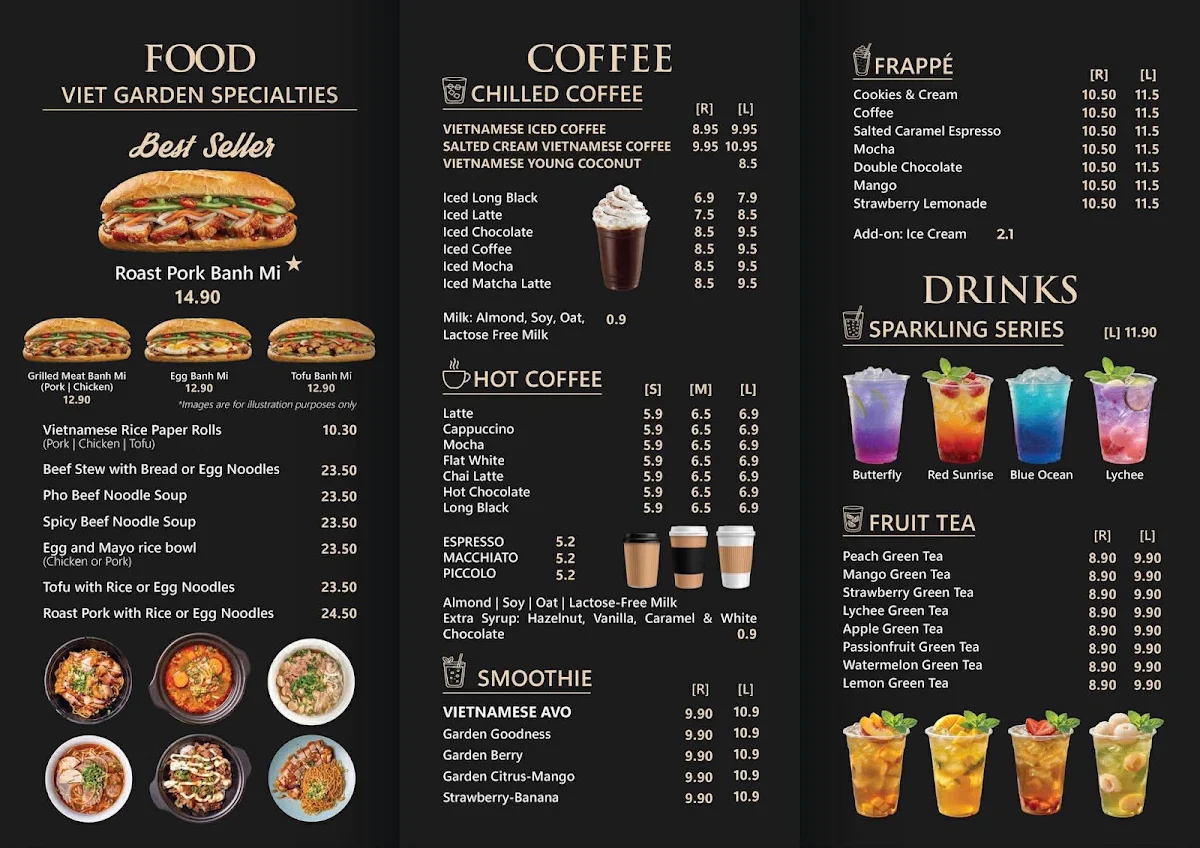 Menu, VietGarden
