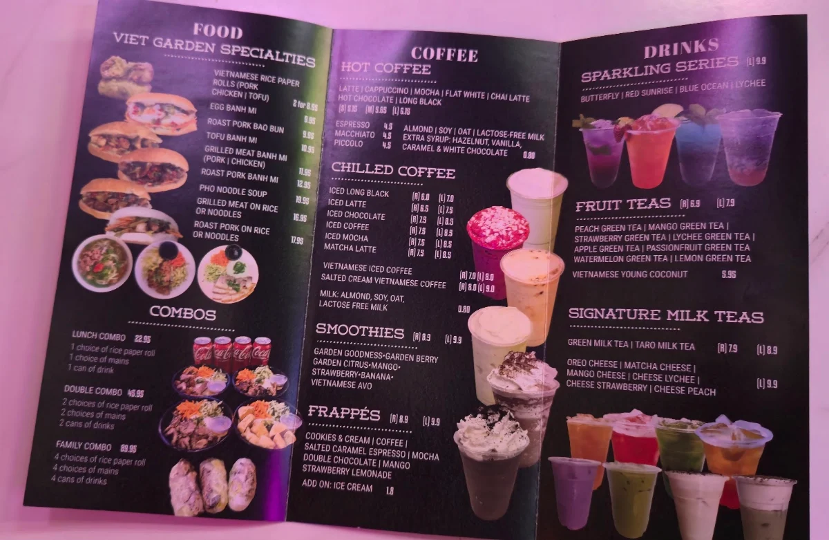Menu, VietGarden