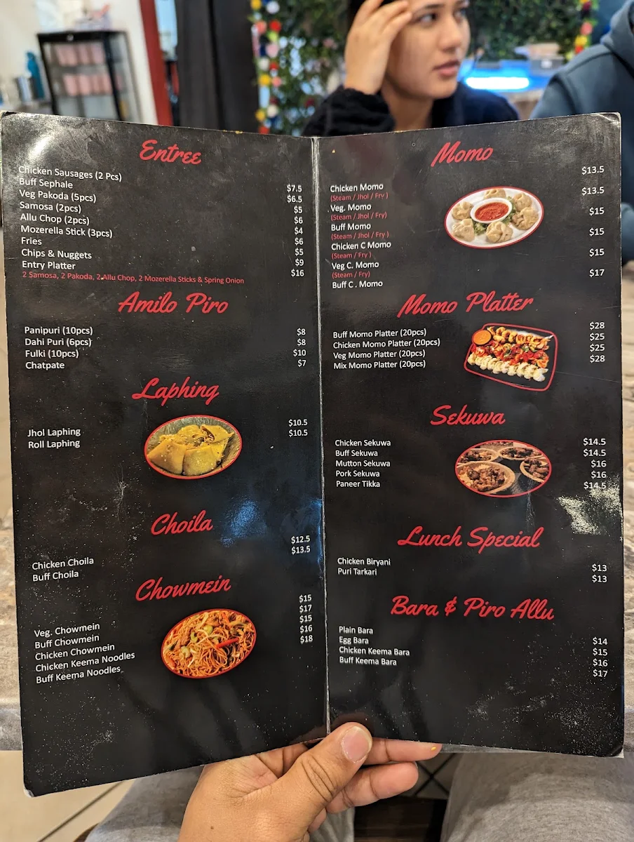 Menu, Royal Bhatti MoMo