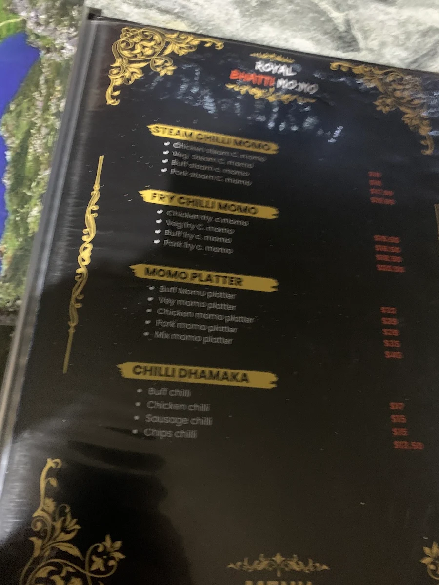 Menu, Royal Bhatti MoMo