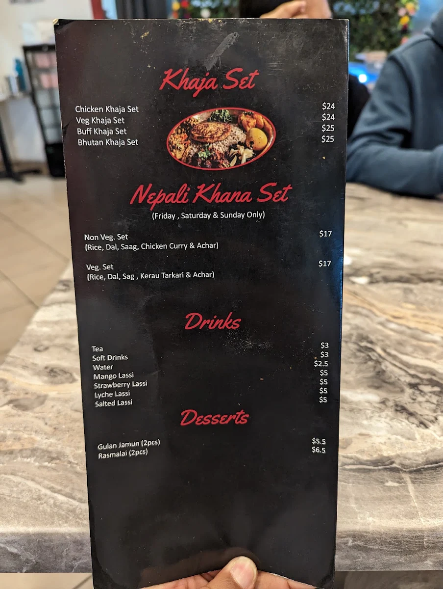 Menu, Royal Bhatti MoMo