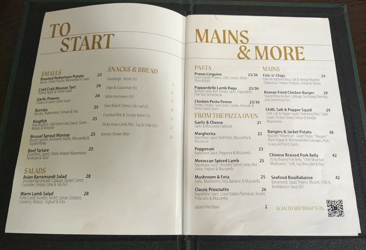 Menu, Mittagong Hotel