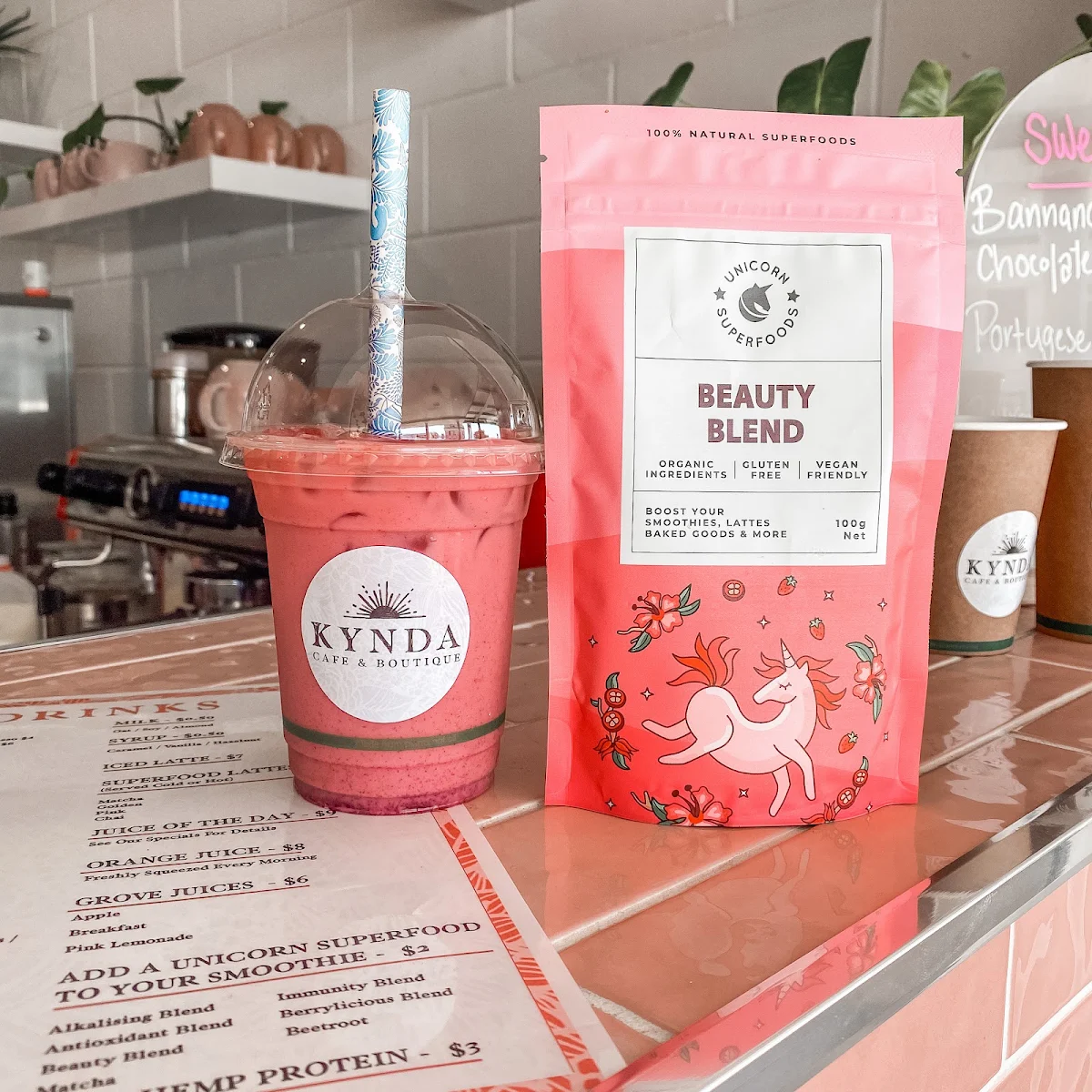 Menu, Kynda Cafe and Boutique