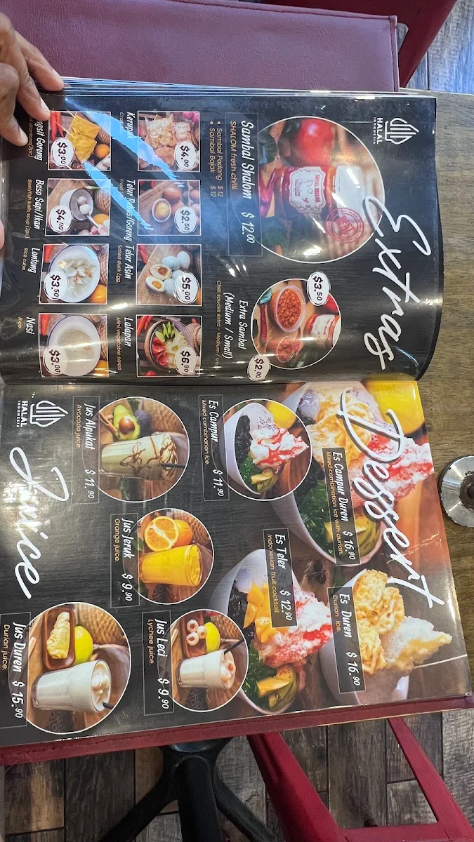 Menu, Shalom Indonesian Restaurant