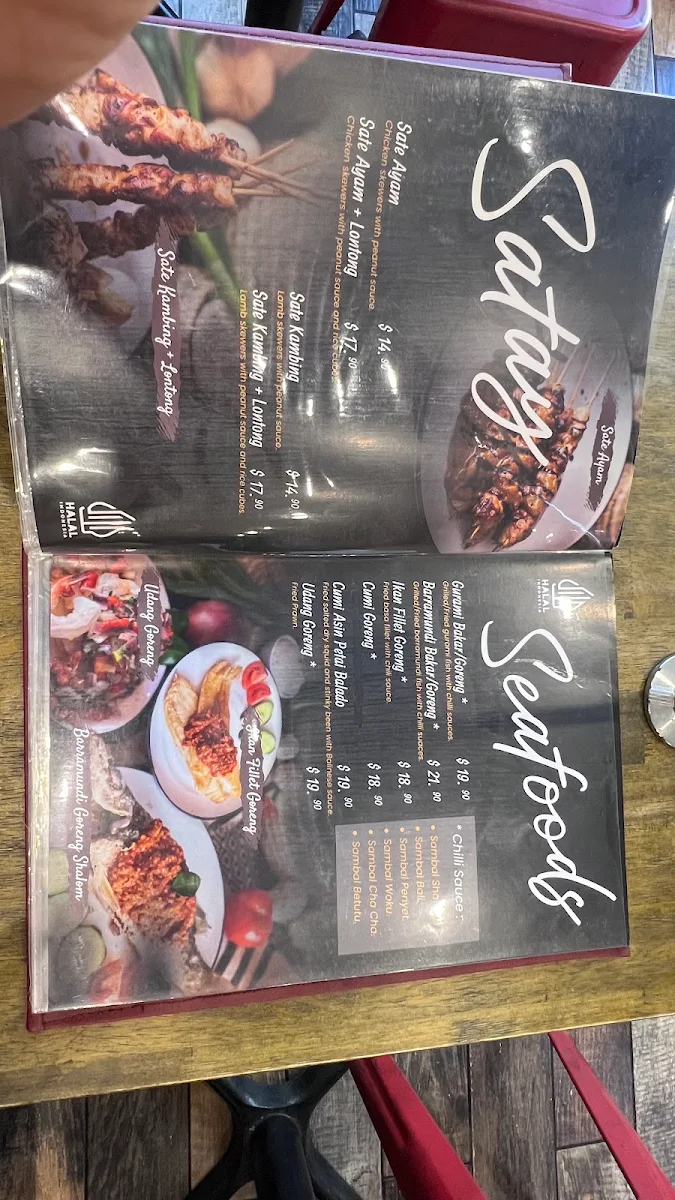 Menu, Shalom Indonesian Restaurant