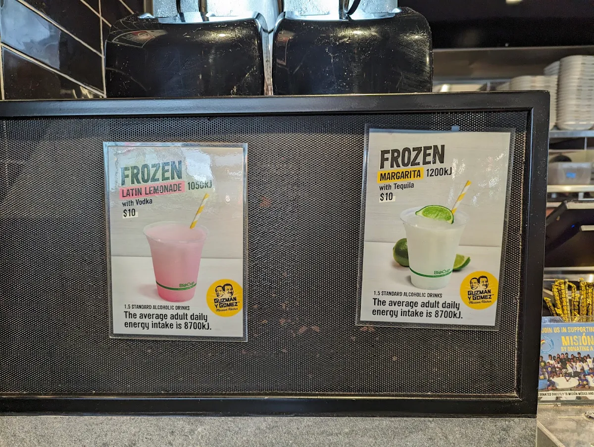 Menu, Guzman y Gomez - Auburn