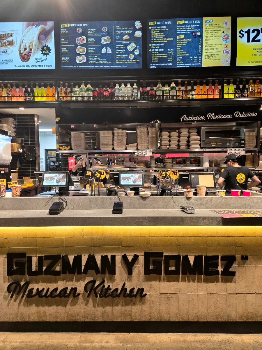 Menu, Guzman y Gomez - Auburn