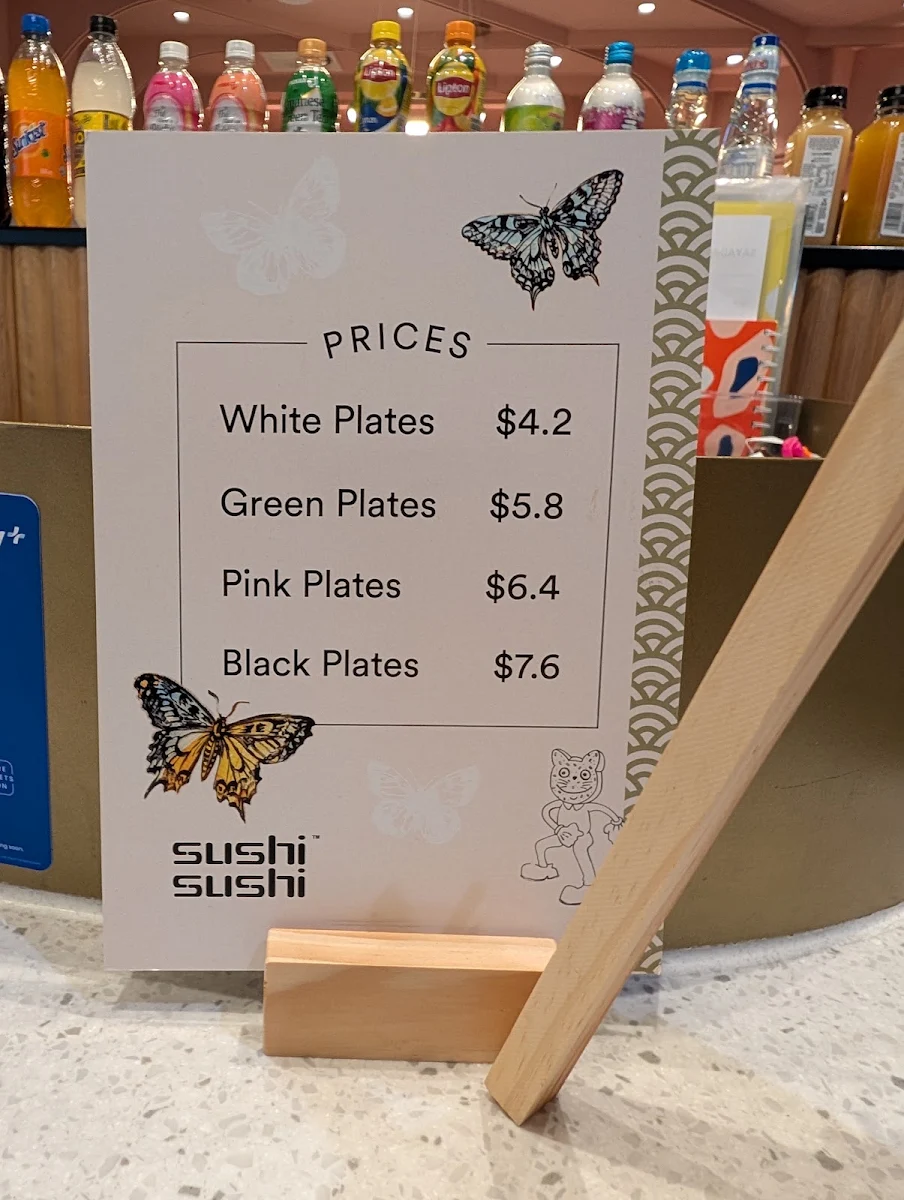 Menu, Sushi Sushi Highpoint 4