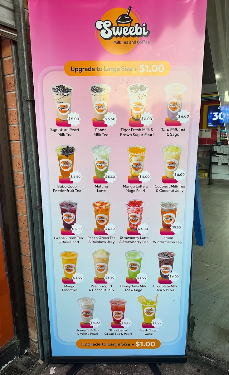 Menu, Sweebi Milk Tea and Coffee