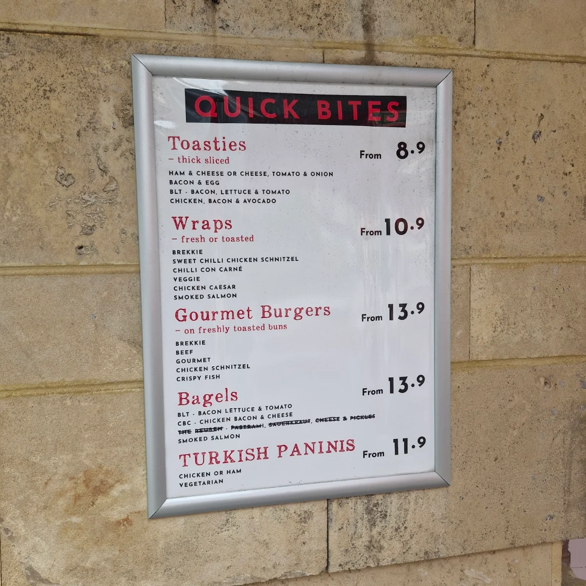 Menu, Café Café