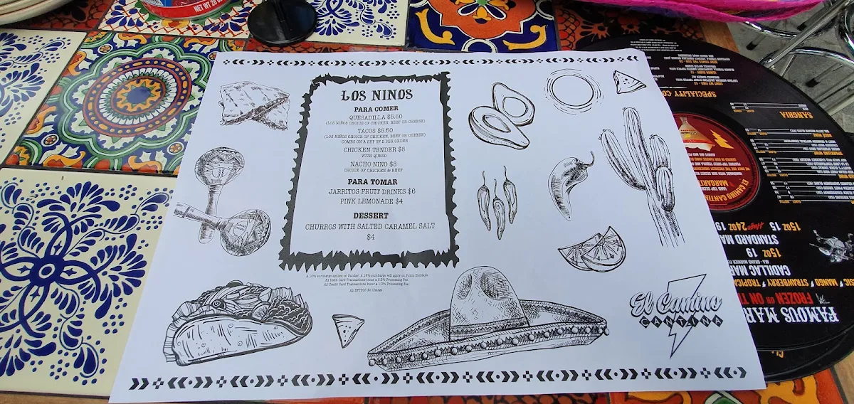 Menu, El Camino Cantina Miranda