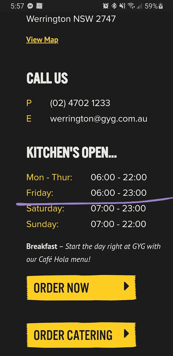 Menu, Guzman y Gomez - Werrington