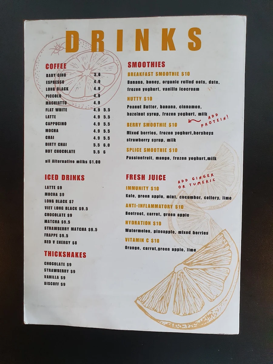Menu, TOASTED