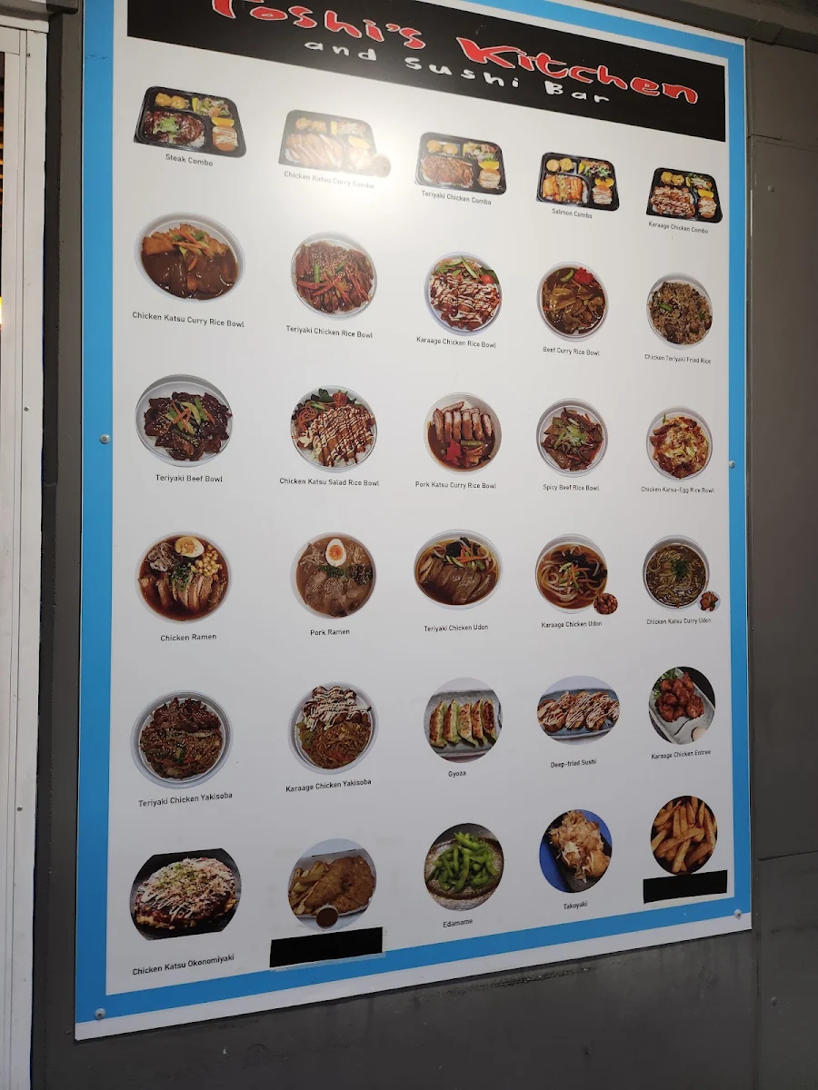 Menu, Toshi's Kitchen and Sushi Bar