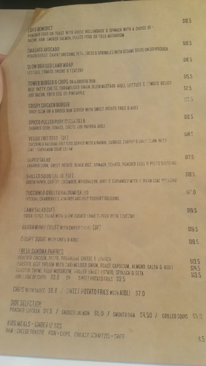 Menu, Elatte Cafe