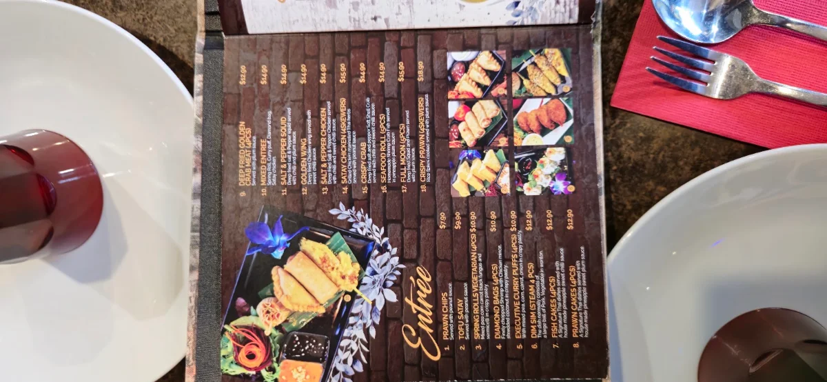 Menu, T Top Thai Wentworthville
