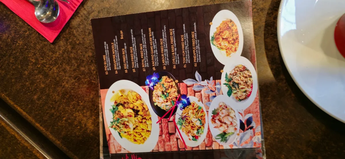 Menu, T Top Thai Wentworthville