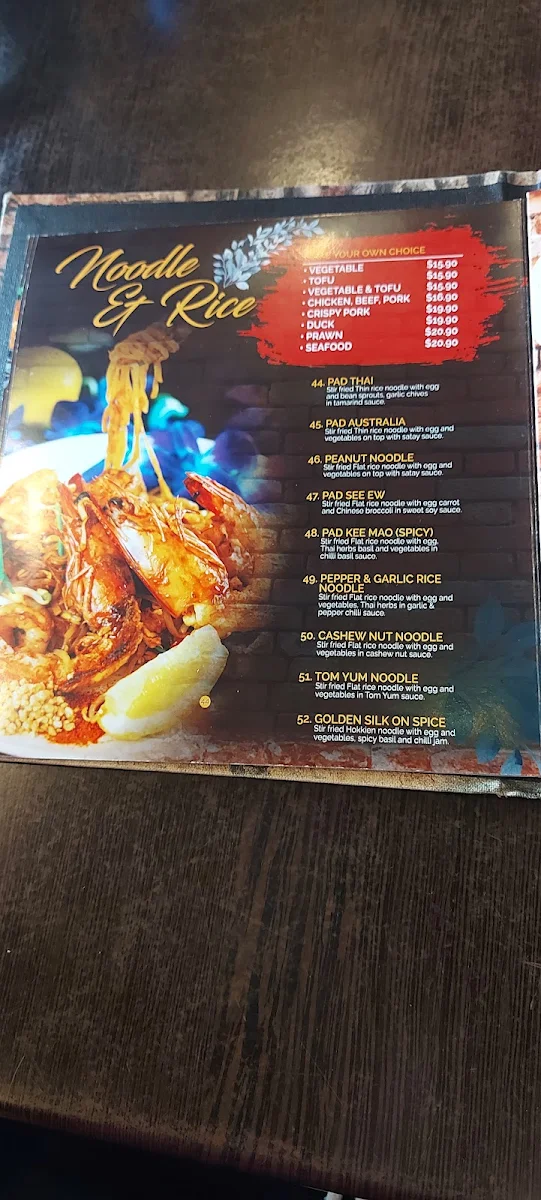 Menu, T Top Thai Wentworthville