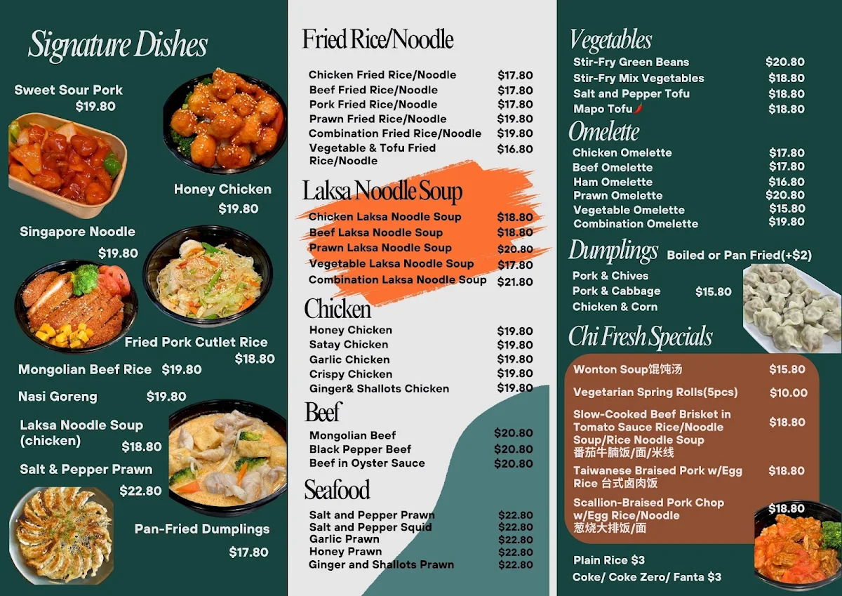 Menu, Original kitchen