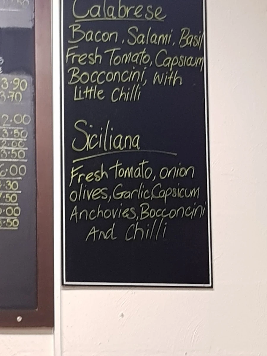 Menu, West Beach Pizza Bar