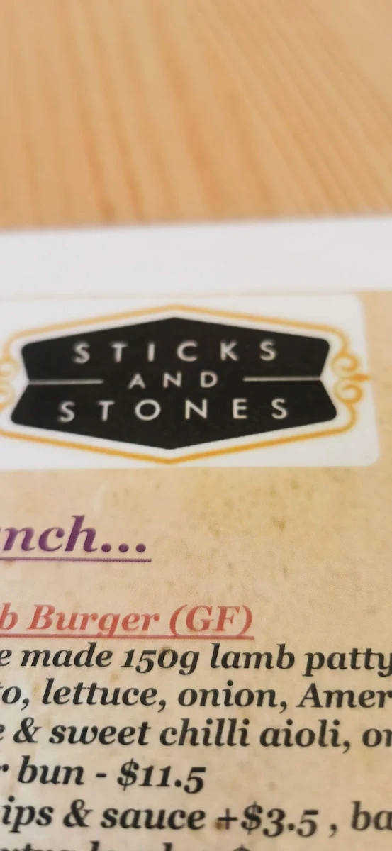 Menu, Sticks and Stones Cafe Torquay