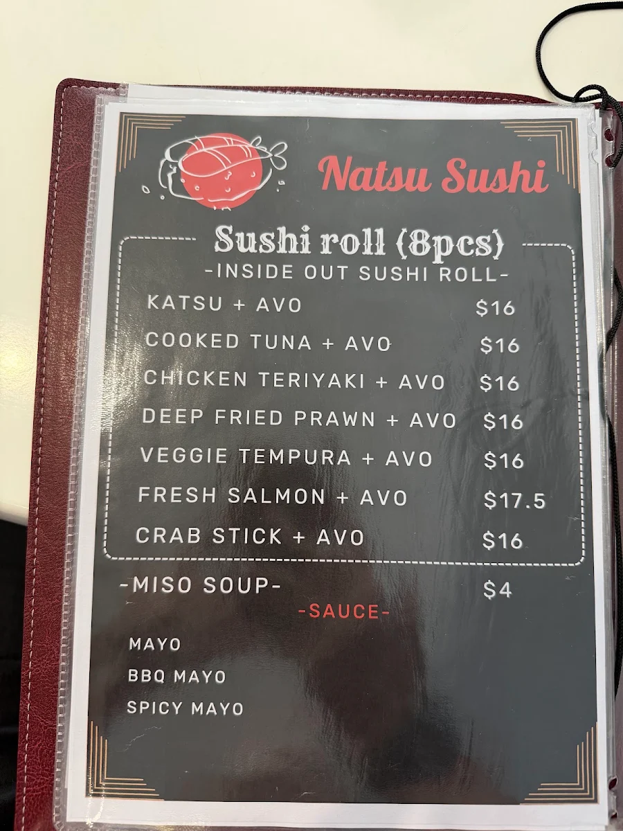 Menu, Natsu Sushi