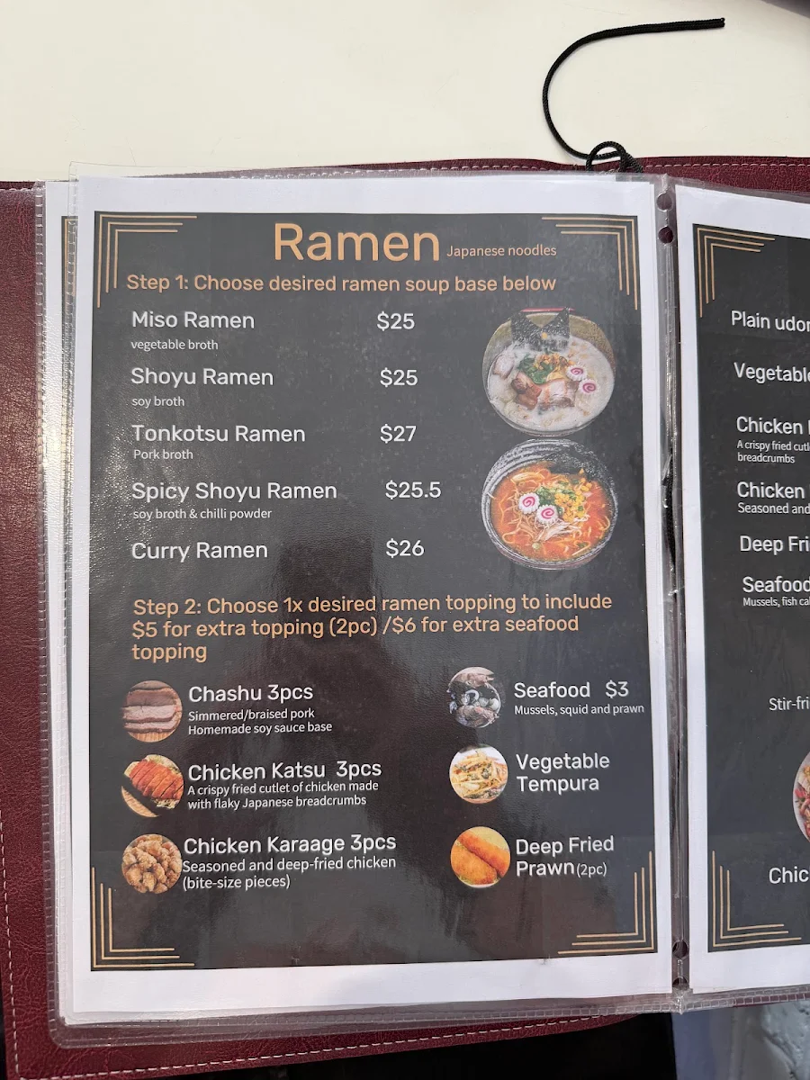 Menu, Natsu Sushi