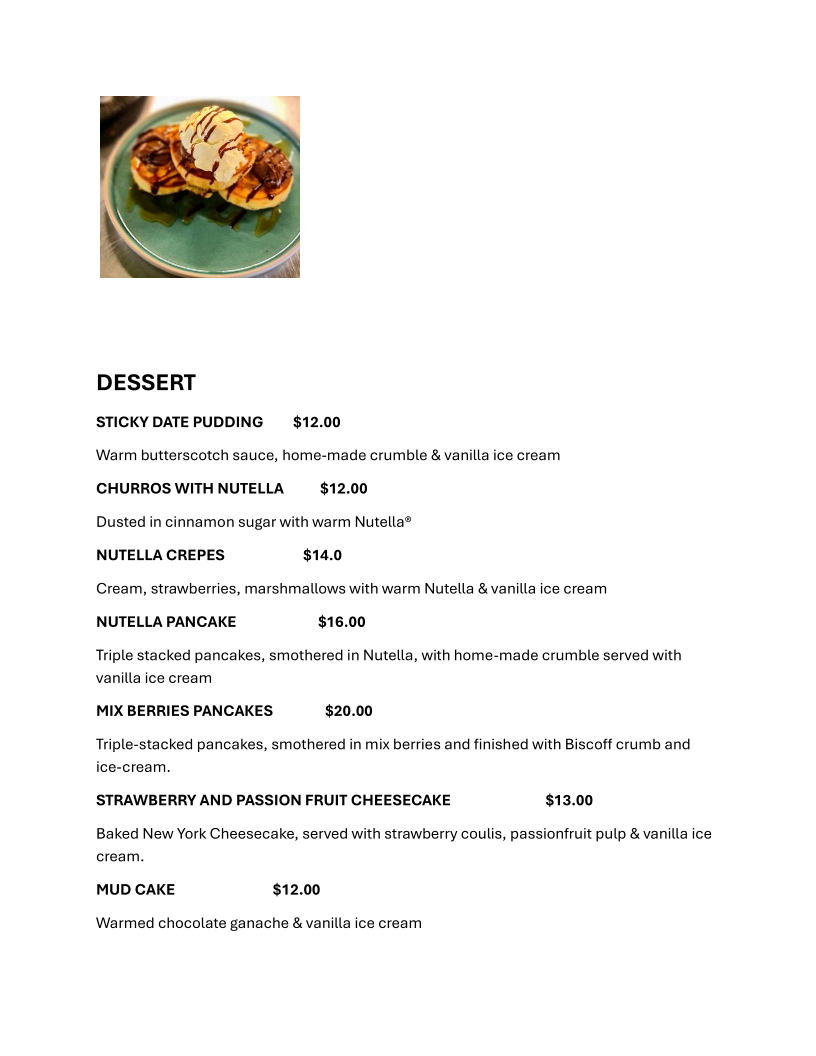 Menu, Rustic Ram Cafe and Restaurant