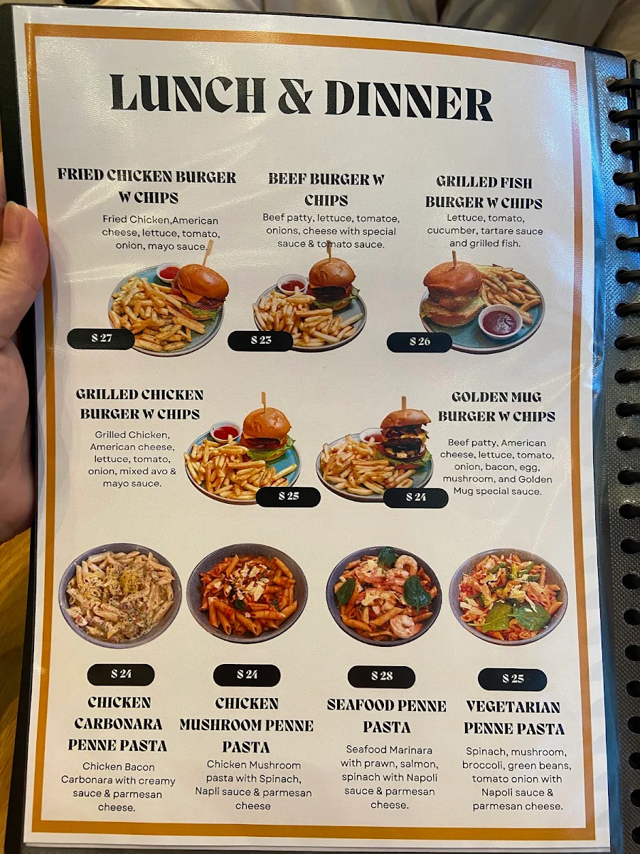 Menu, Golden Mug Cafe