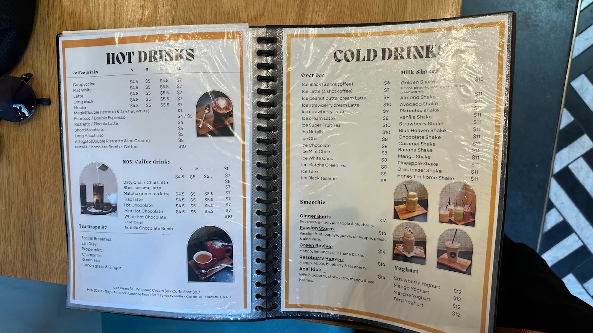 Menu, Golden Mug Cafe