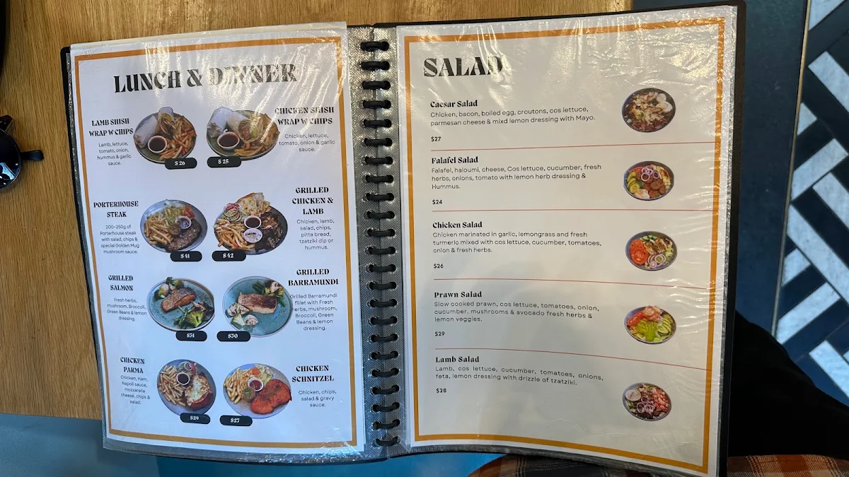 Menu, Golden Mug Cafe